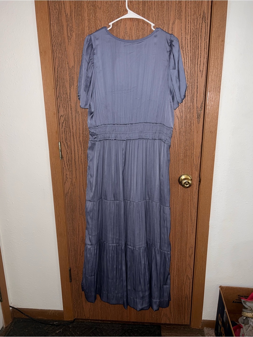 Anthropologie Slate Blue V-Neck Maxi Dress - Picture 3 of 3